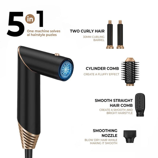 5-i-1 multistyler – Fön, plattning & volym i ett verktyg