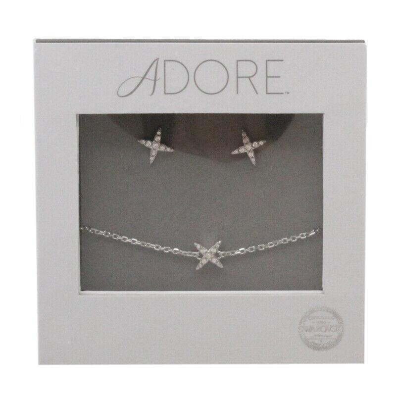 Adore Elegance Swarovski 4-Punkts Stjärna Armband & Örhängen Set