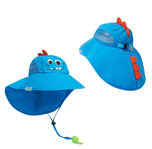 Barnsolhatt med UV-skydd & visselpipa – 3–10 år