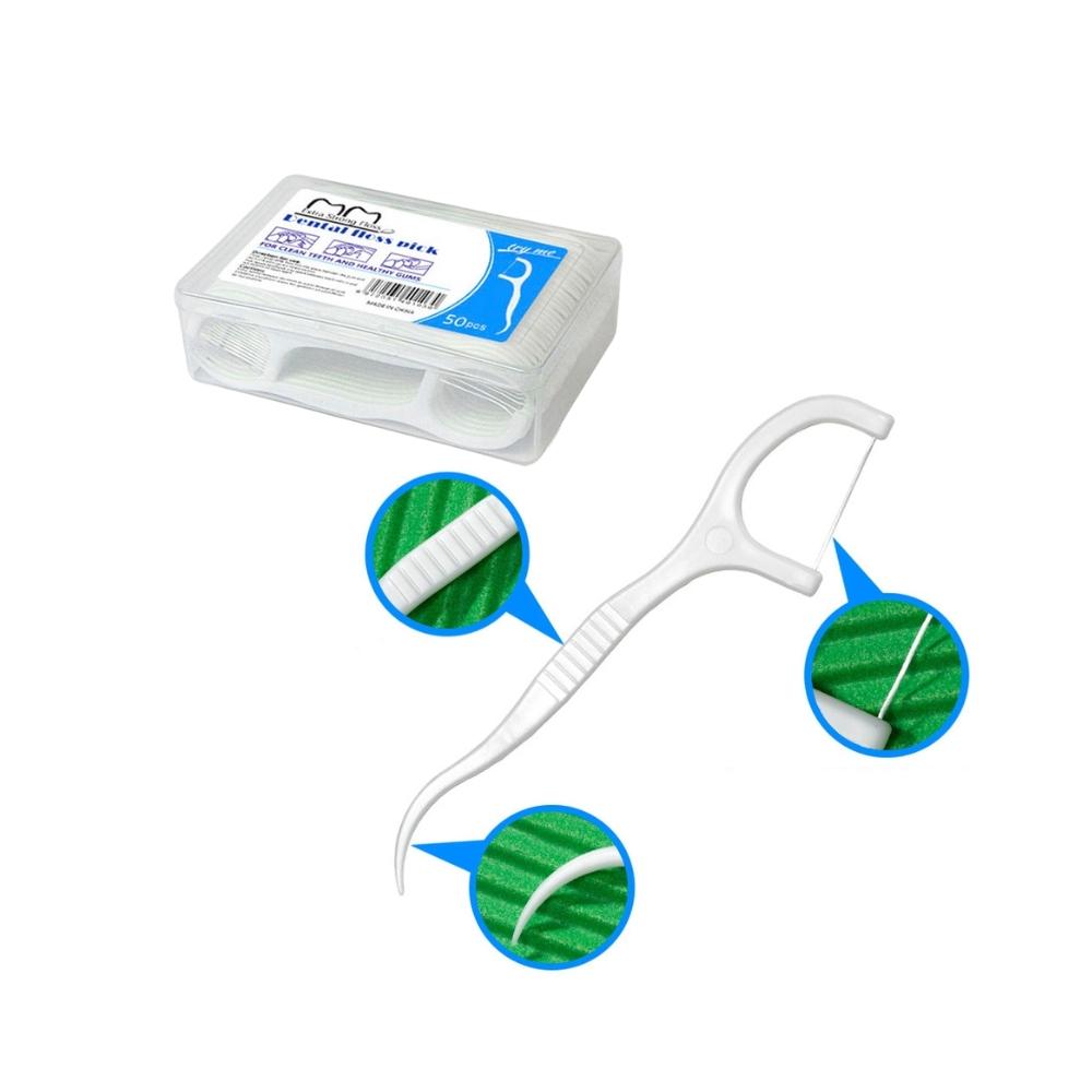 Bunt: Dental Floss Picks 50-pack & Automatisk Tandtrådsbox