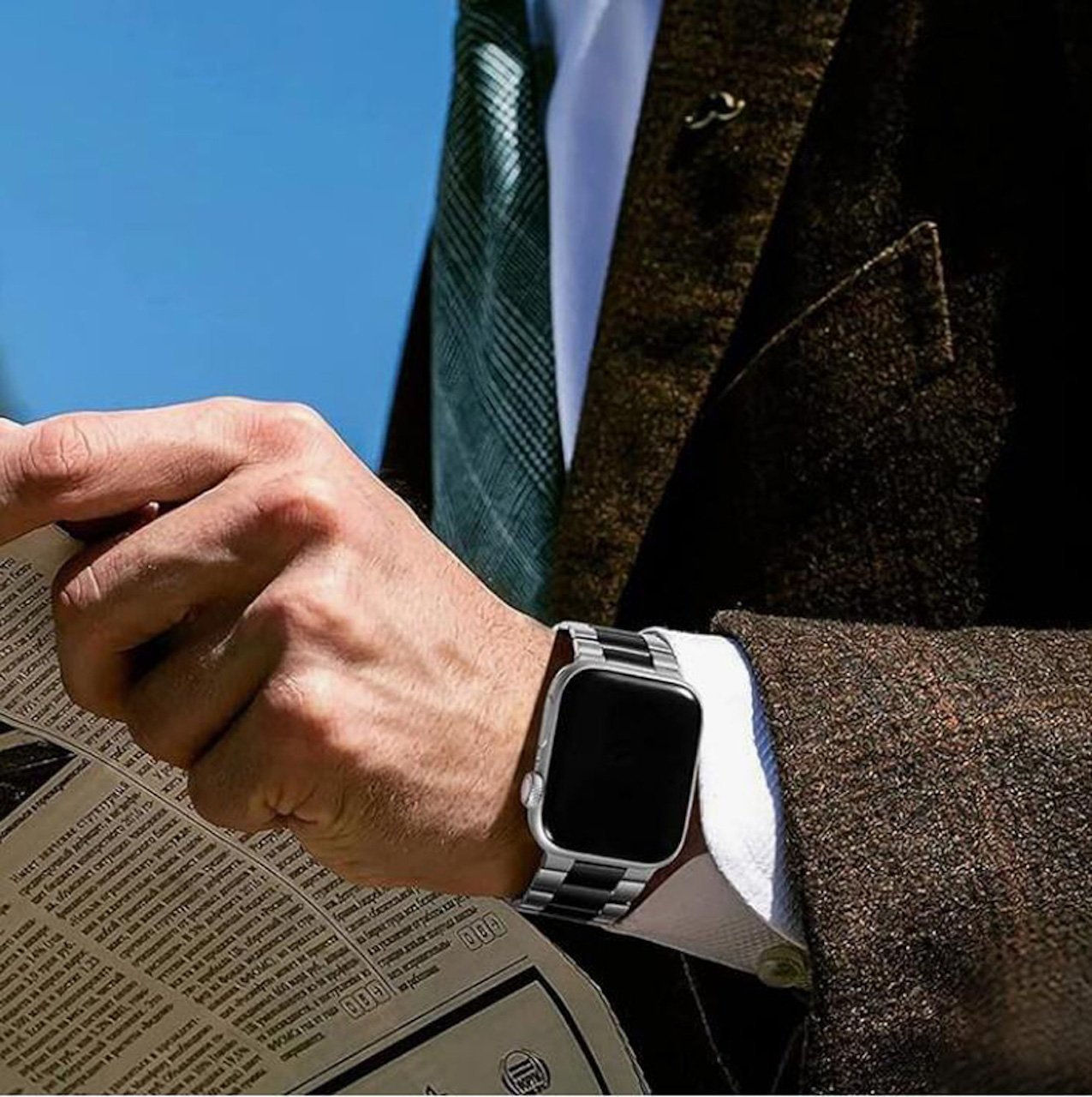 Elegant Metallarmband i Rostfritt Stål för Apple Watch