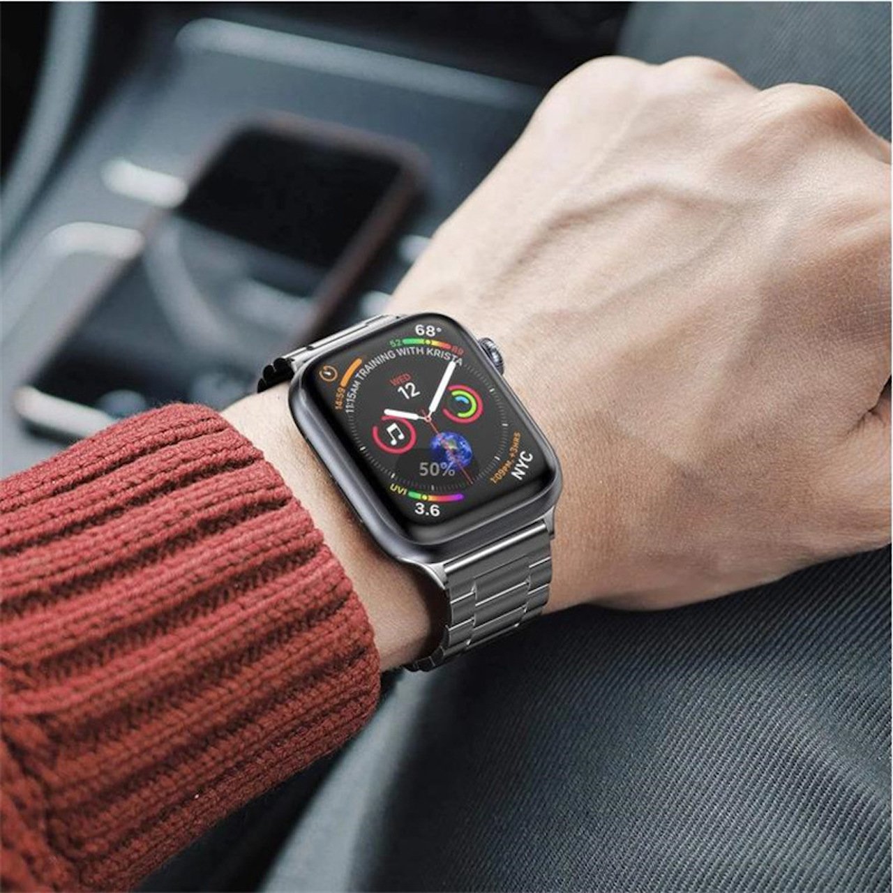 Elegant Metallarmband i Rostfritt Stål för Apple Watch