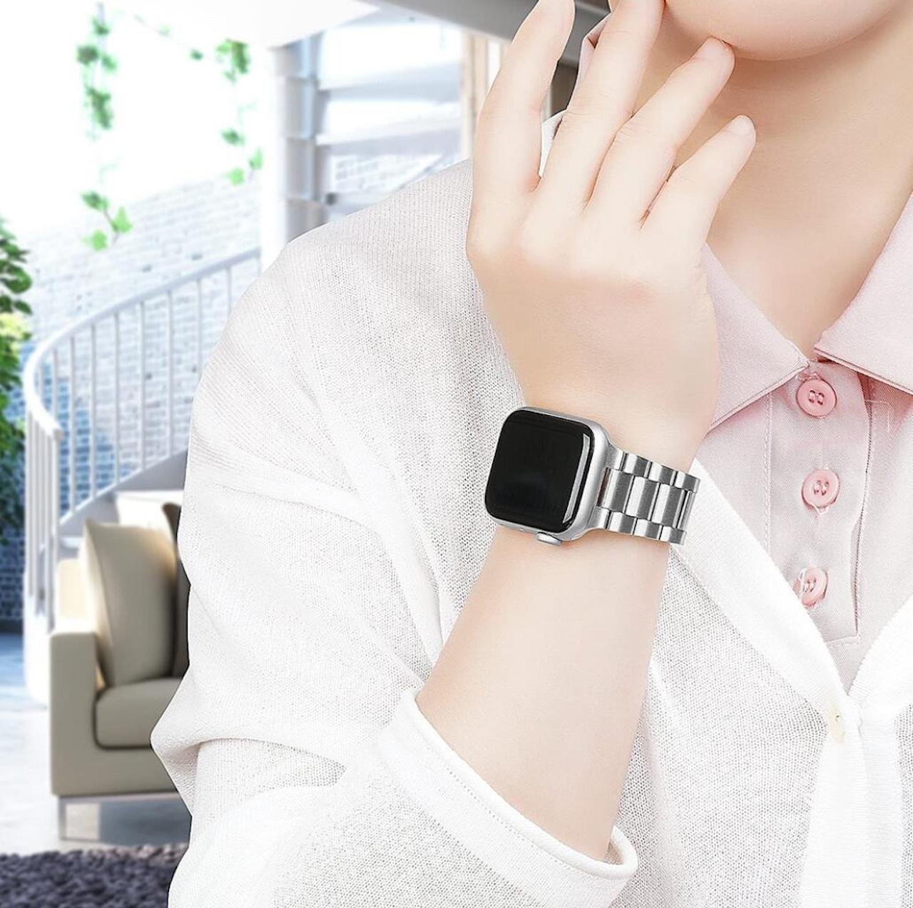 Elegant Metallarmband i Rostfritt Stål för Apple Watch