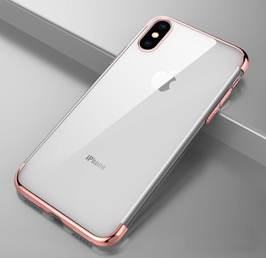 Elektropläterat TPU-skal iPhone XR med 2 skärmskydd.
