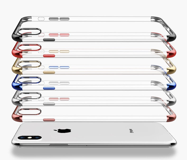 Elektropläterat TPU-skal iPhone Xs Max med 2 skärmskydd.