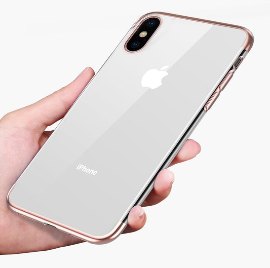 Elektropläterat TPU-skal iPhone Xs Max med 2 skärmskydd.