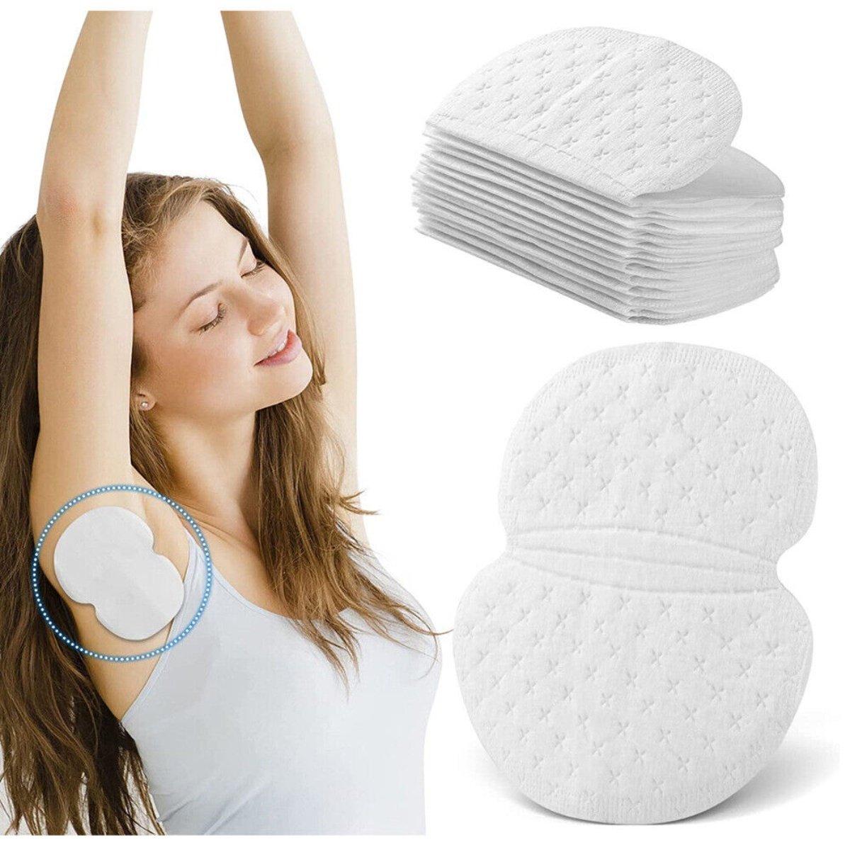 Engångs Svettabsorberande Kuddar för Armhålan - 100-Pack