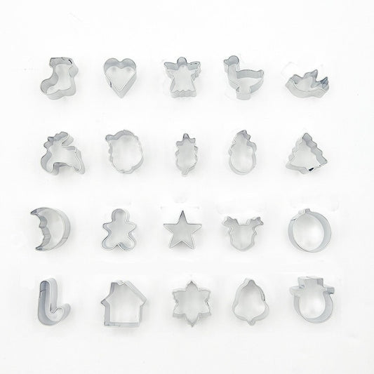 Kakformar julmotiv 20-pack i rostfritt stål