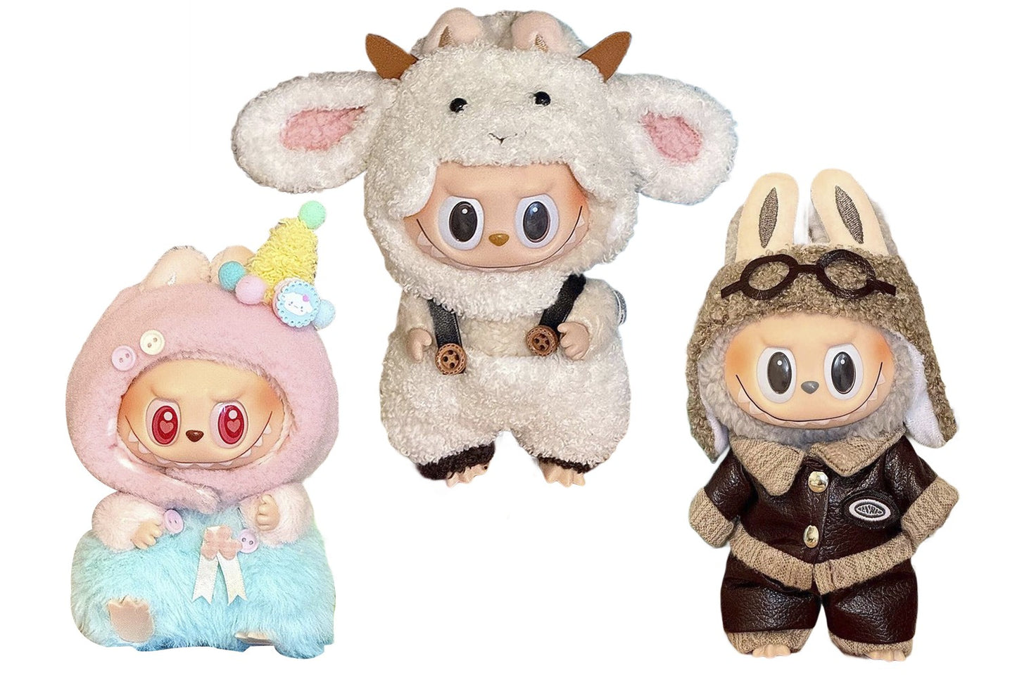 Labubu kläder – Mini outfits för G1–G3 figurer