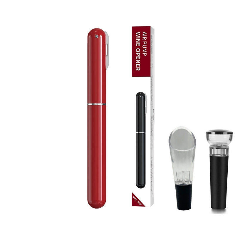 Lufttrycksdriven vinöppnare med vakuumkork och hällpip