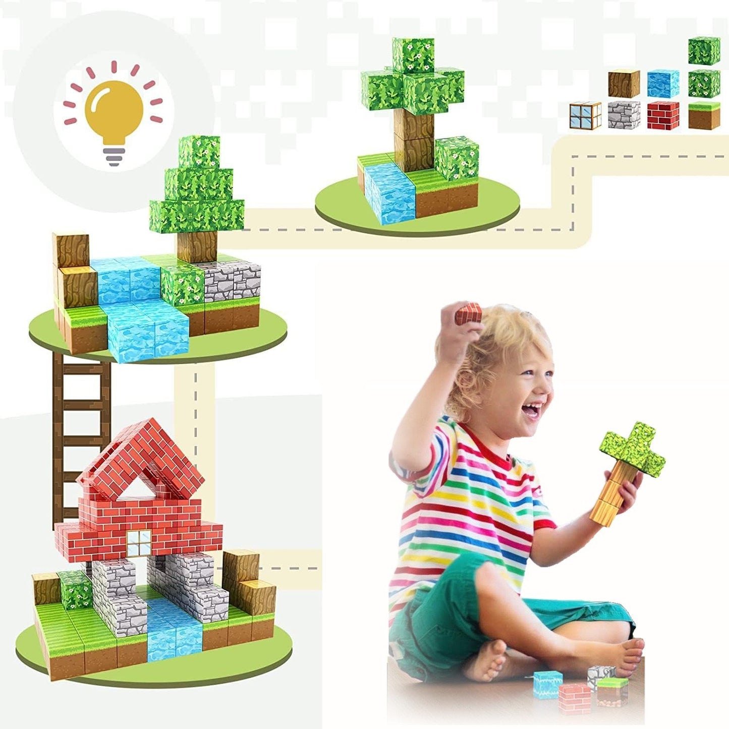 Magnetiska Byggstenar 63 Delar - Leksak för alla