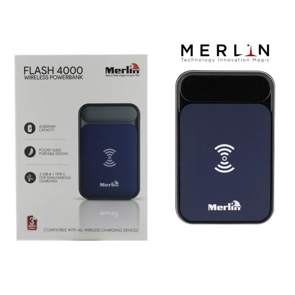 Merlin Flash 4000 Trådlös Powerbank – Portabel 4000mAh