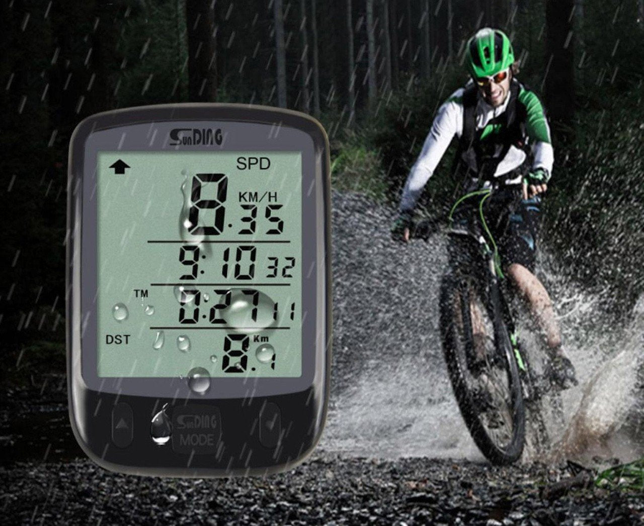 Multifunktionell Cykeldator med LCD-skärm & Smart belysning