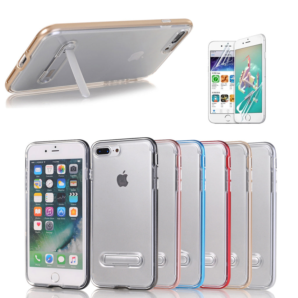 TPU Case med telefonställ + 2st skärmskydd iPhone 7+/8+