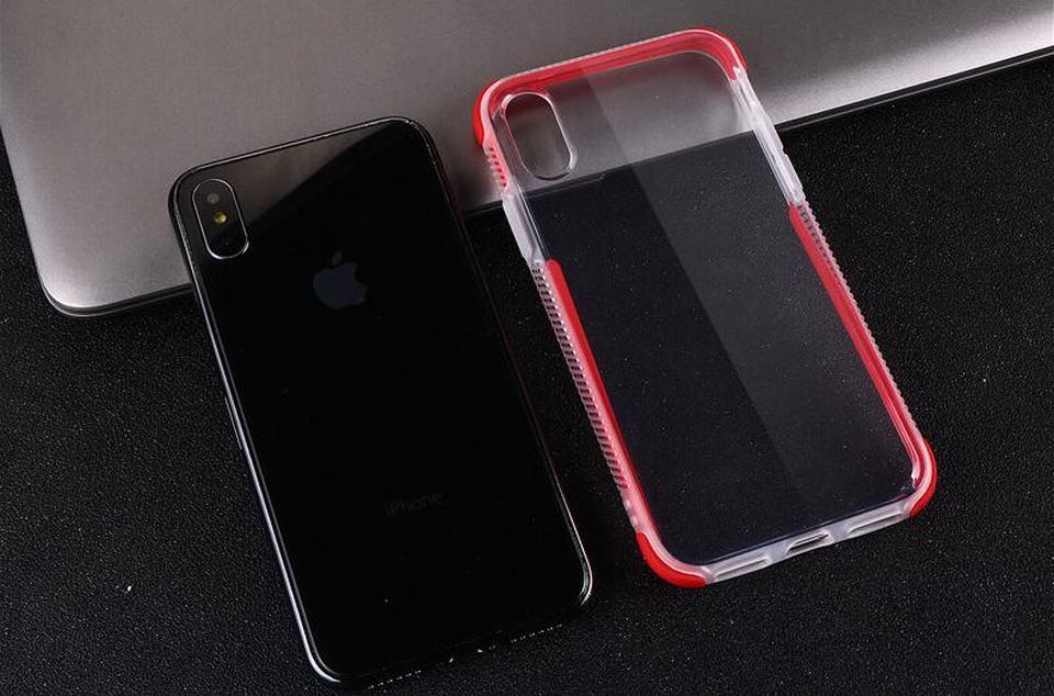 TPU skal för iPhone med färgade kanter iPhone 7/8 +2skärmskydd