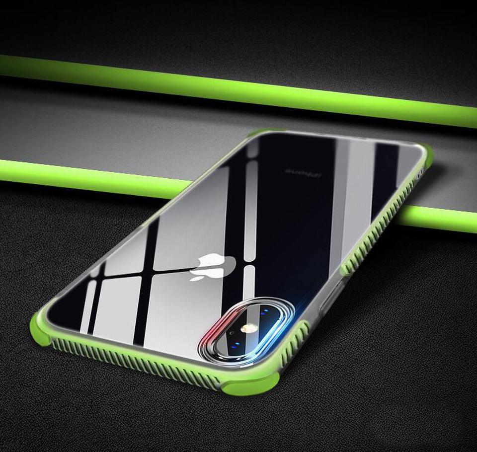 TPU skal för iPhone med färgade kanter iPhone 7/8 +2skärmskydd