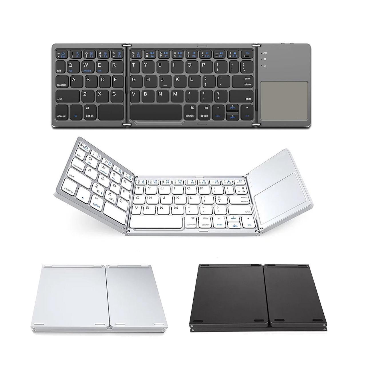 Trådlöst Fällbart Bluetooth Tangentbord med Inbyggd Touchpad