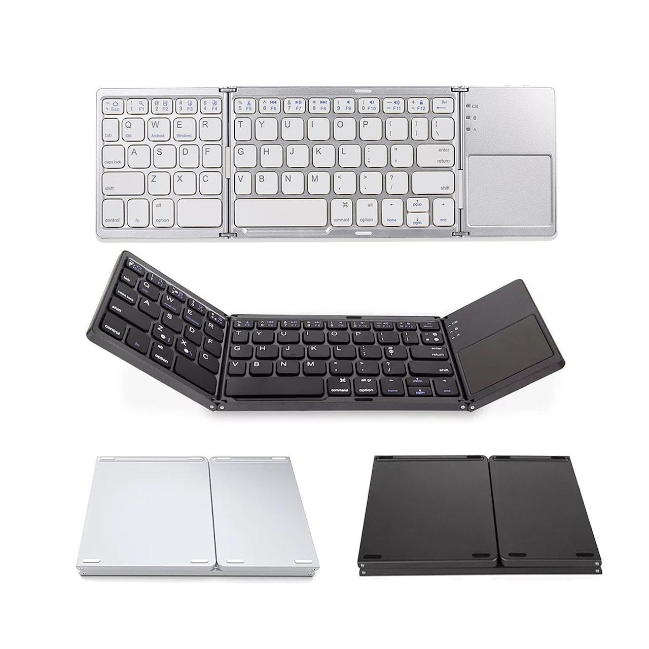 Trådlöst Fällbart Bluetooth Tangentbord med Inbyggd Touchpad