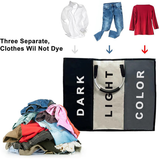 Tvättkorg med 3 fack - 240 liter