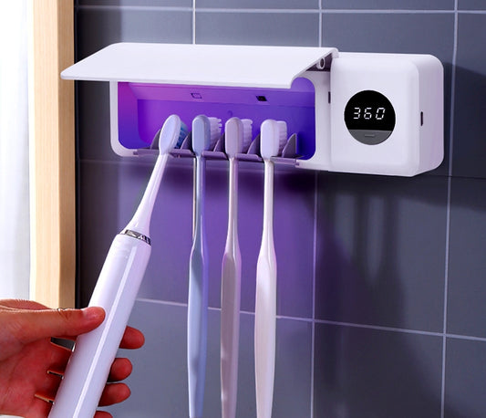 UV Desinfektionshållare för Tandborstar - USB-Uppladdningsbar
