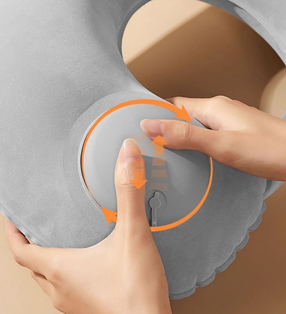 Uppblåsbar nackkudde – Tryckpump & kompakt design