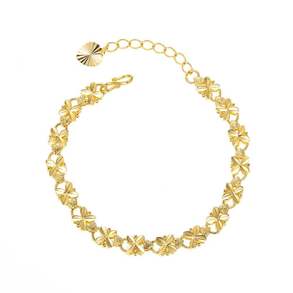 18K guldpläterat fyrklöverarmband