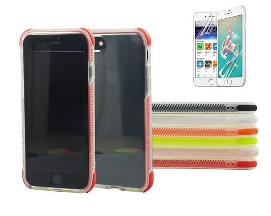 TPU skal för iPhone med färgade kanter iPhone 7+/8+ +2skärmskydd