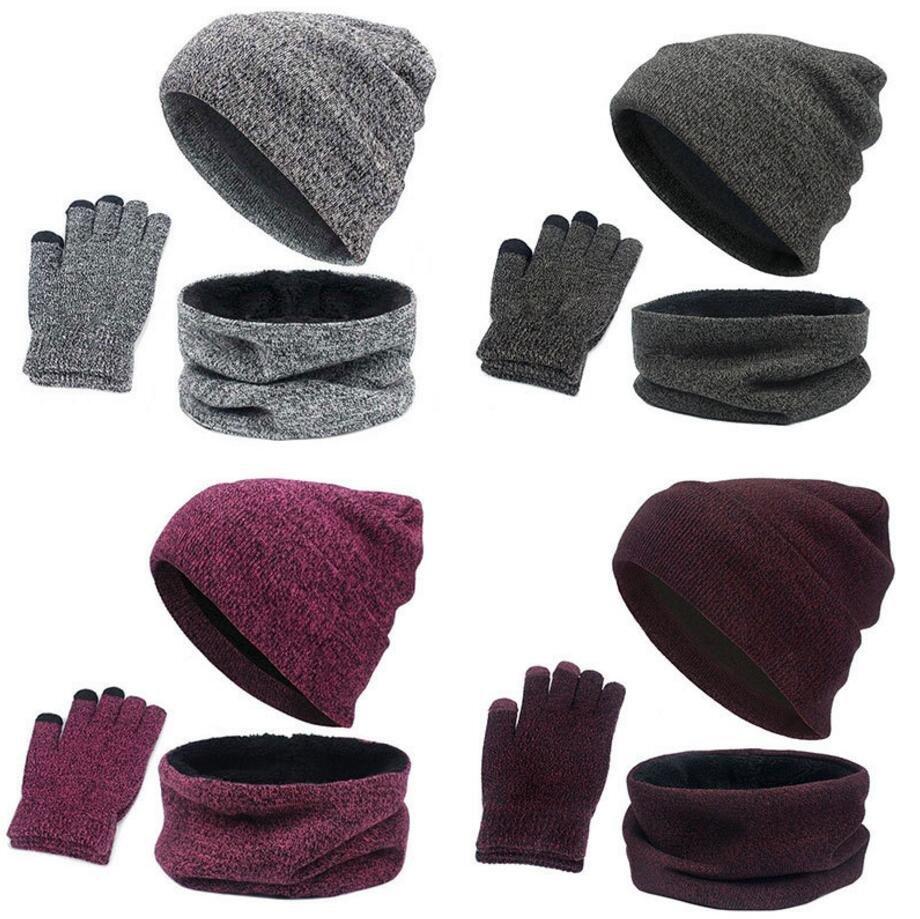 3-delat Winter Beanie Hat Halshandskar Set