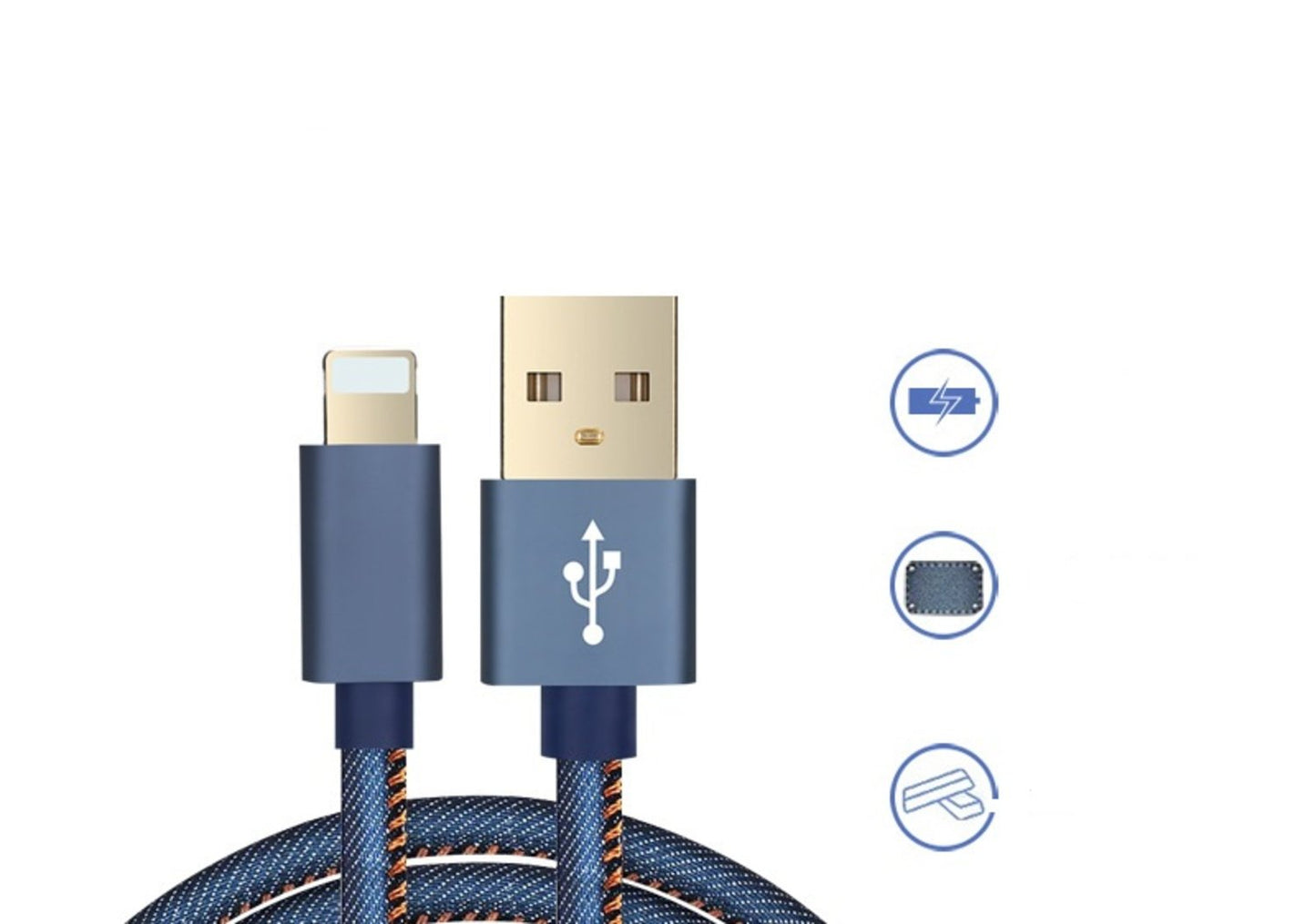 Denimklädd micro-USB kabel - 1.2m
