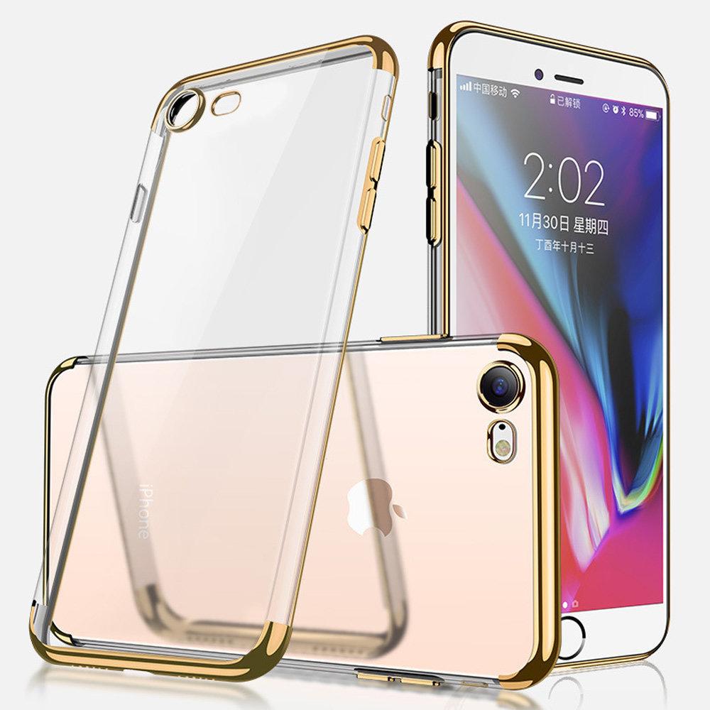 Elektropläterat TPU-skal iPhone 7/8 med 2 skärmskydd.
