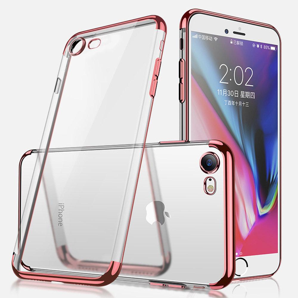 Elektropläterat TPU-skal iPhone 7/8 med 2 skärmskydd.