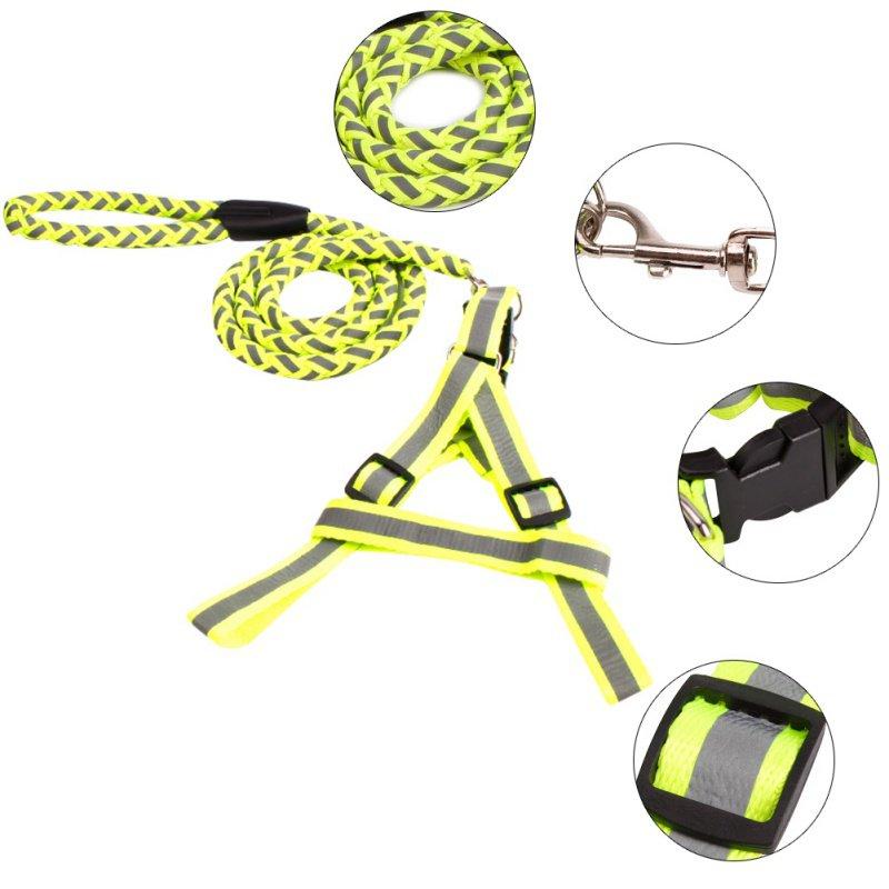 Flätat starkt nylonkoppel med reflex, tre olika storlekar, grönt