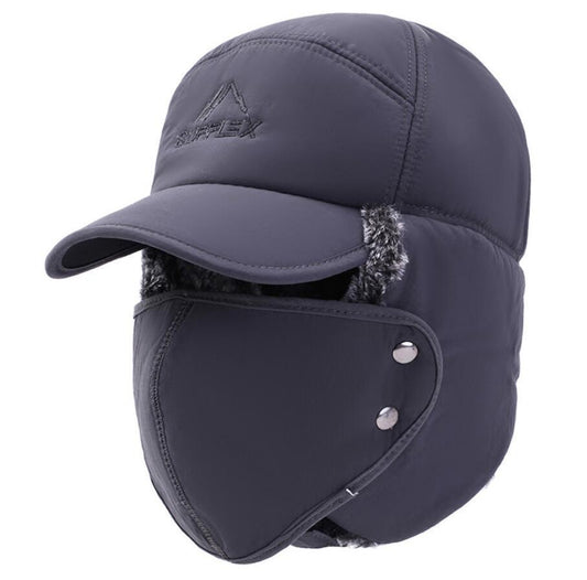 Fodrad mössa med avtagbar mask