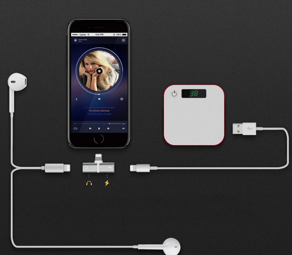 Lightning -> Lightning + Lightning audio adapter