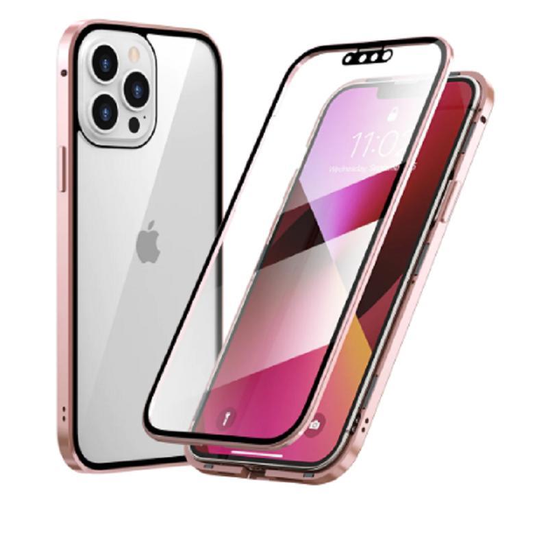 Magnetiskt fodral dubbelsidigt härdat glas for Iphone 13 Pro