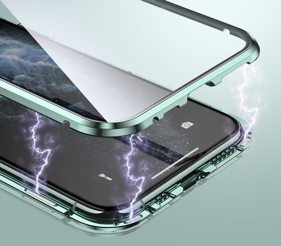 Magnetiskt fodral dubbelsidigt härdat glas for Iphone Xs Max