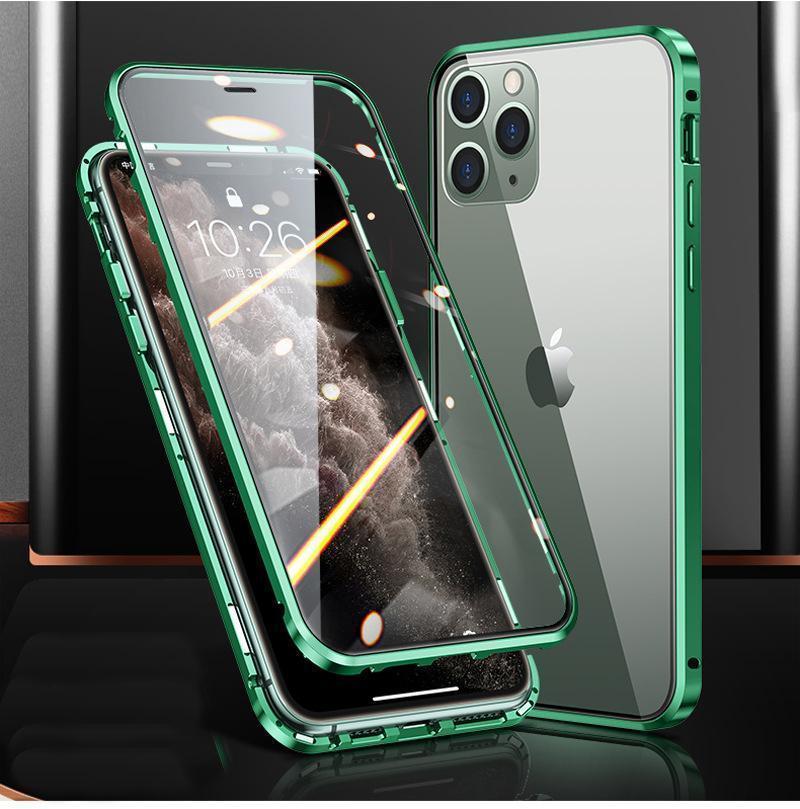 Magnetiskt fodral dubbelsidigt härdat glas for Iphone Xs Max