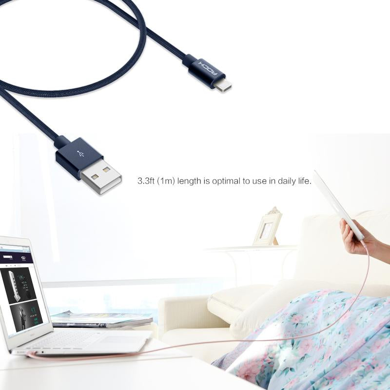 ROCK Metal Charge & Sync Lightning Cable 20cm