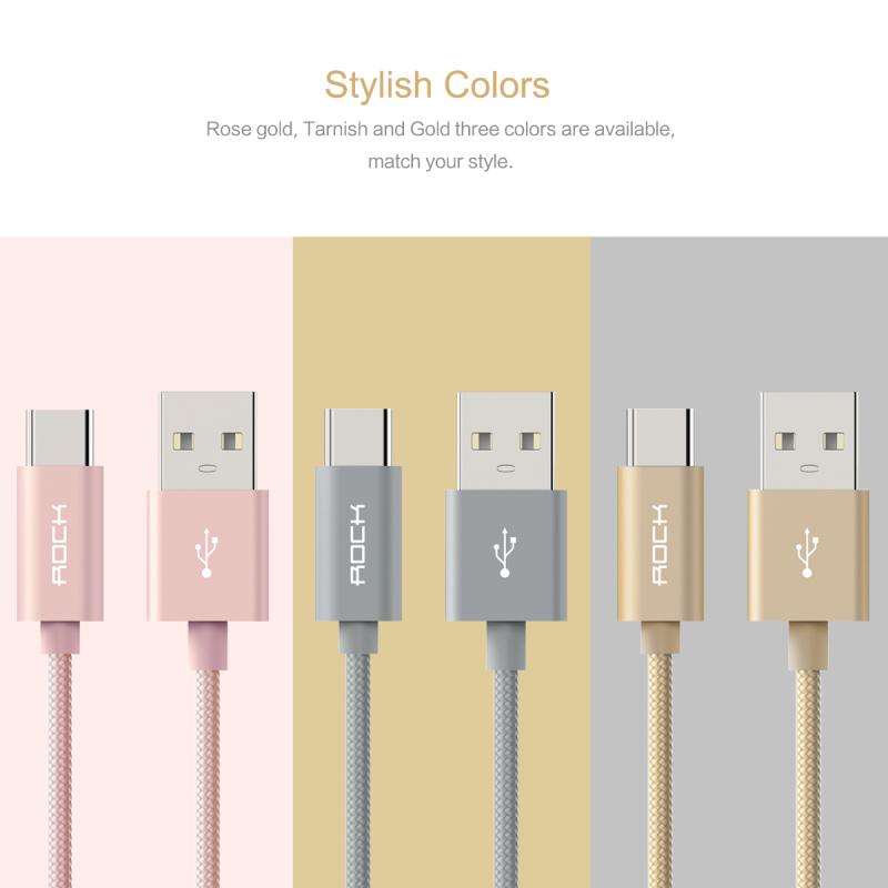 ROCK Nylon USB-C kabel 1m
