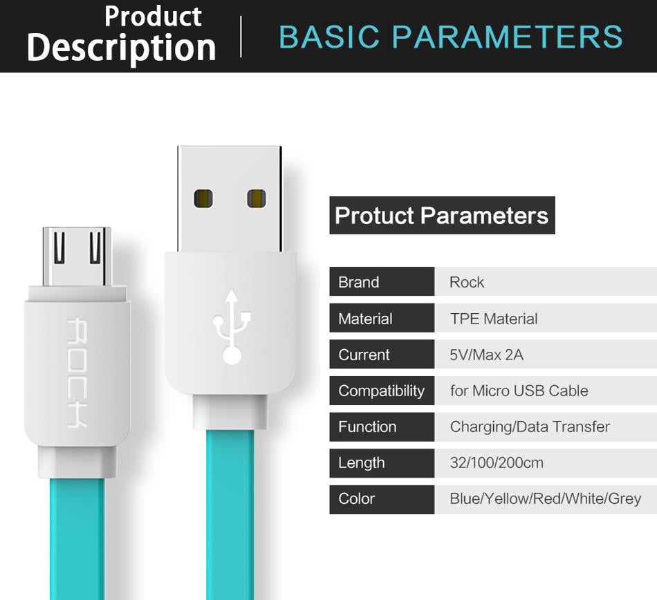 ROCK Original Micro-USB kabel 1m