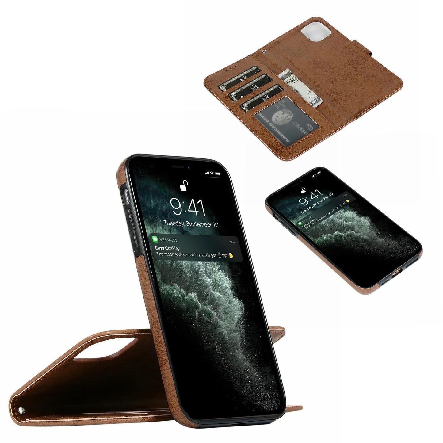 Suede magnetfodral för iPhone 13 med magnetlås.
