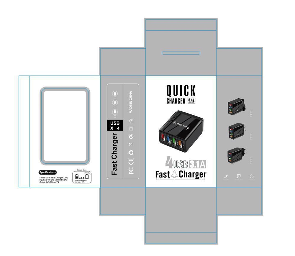 Väggadapter med 4 LED-portar