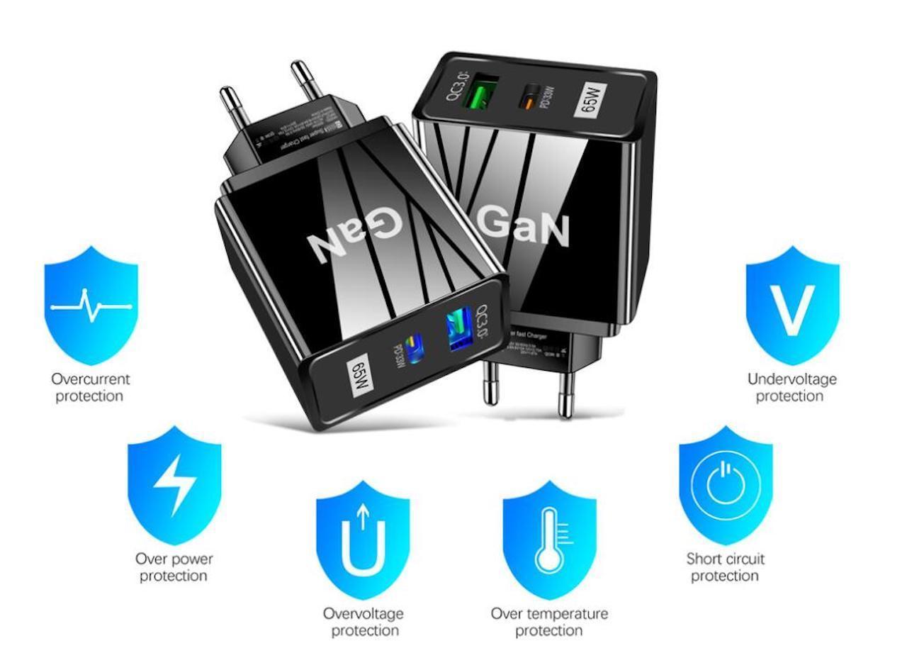 Väggadapter snabbladdare USB & USB-C