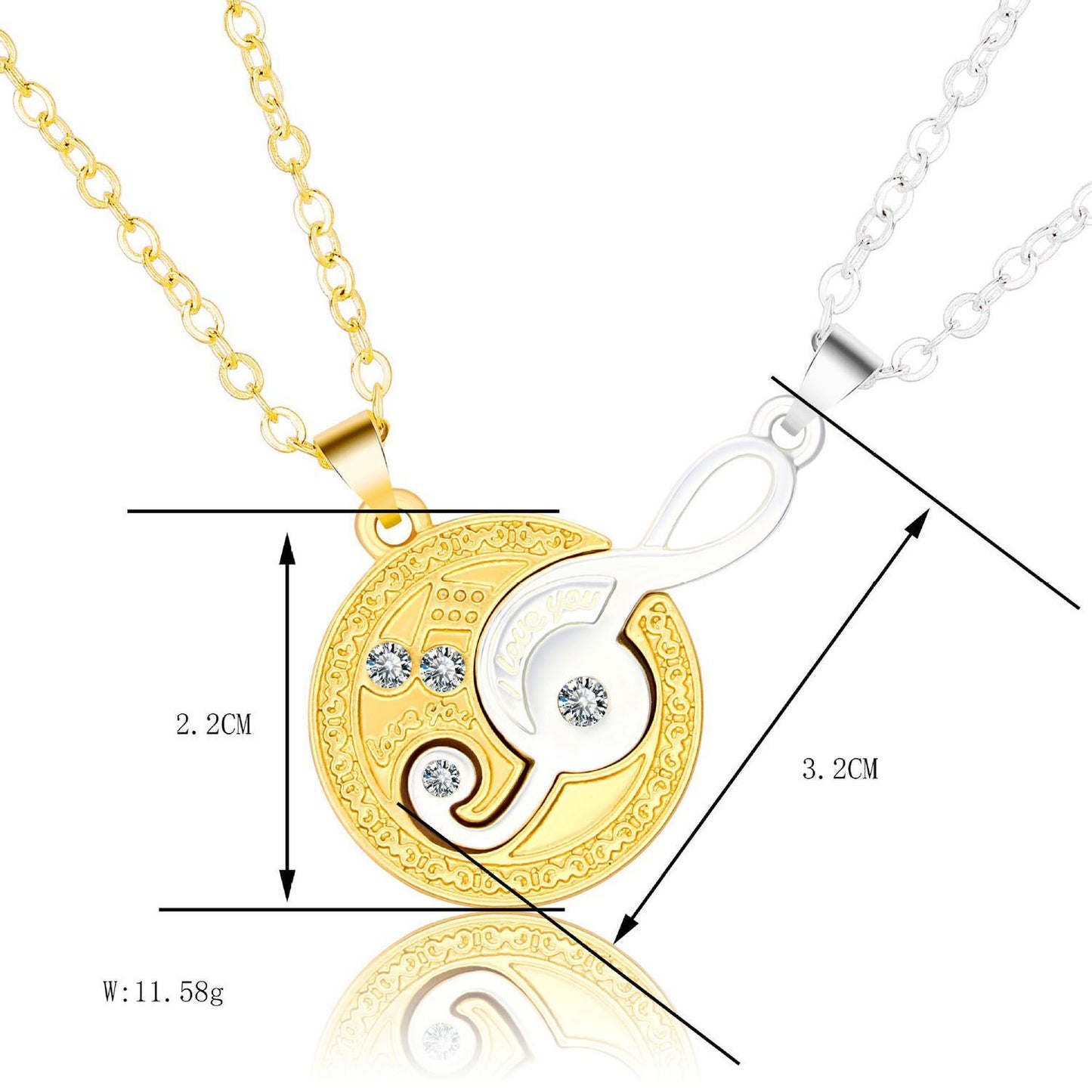 Vänskapshalsband "Music Note" - Elegant och Unik Design