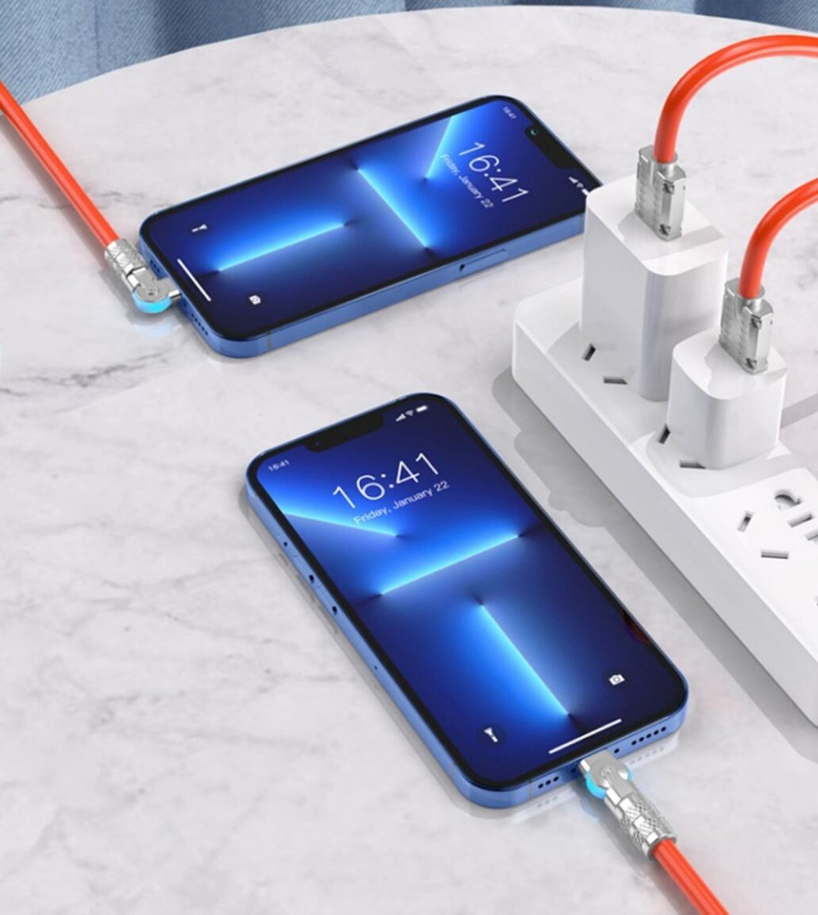 180° Roterande Snabbladdningskabel - Lightning, USB TYPE-C