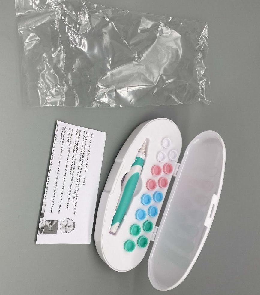 2-pack Öronrensare med Spiraltoppar & Förvaringslåda