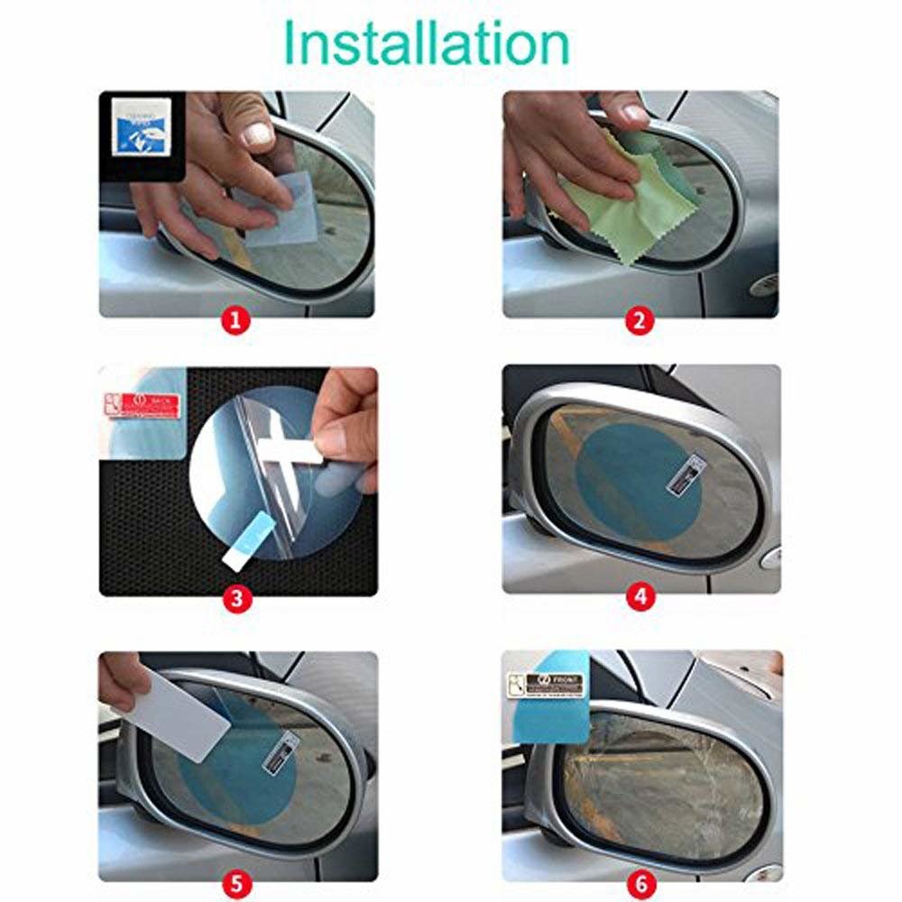 Bakspegelfilm (4 st) - Skydd mot imma och vatten på sidospeglarna
