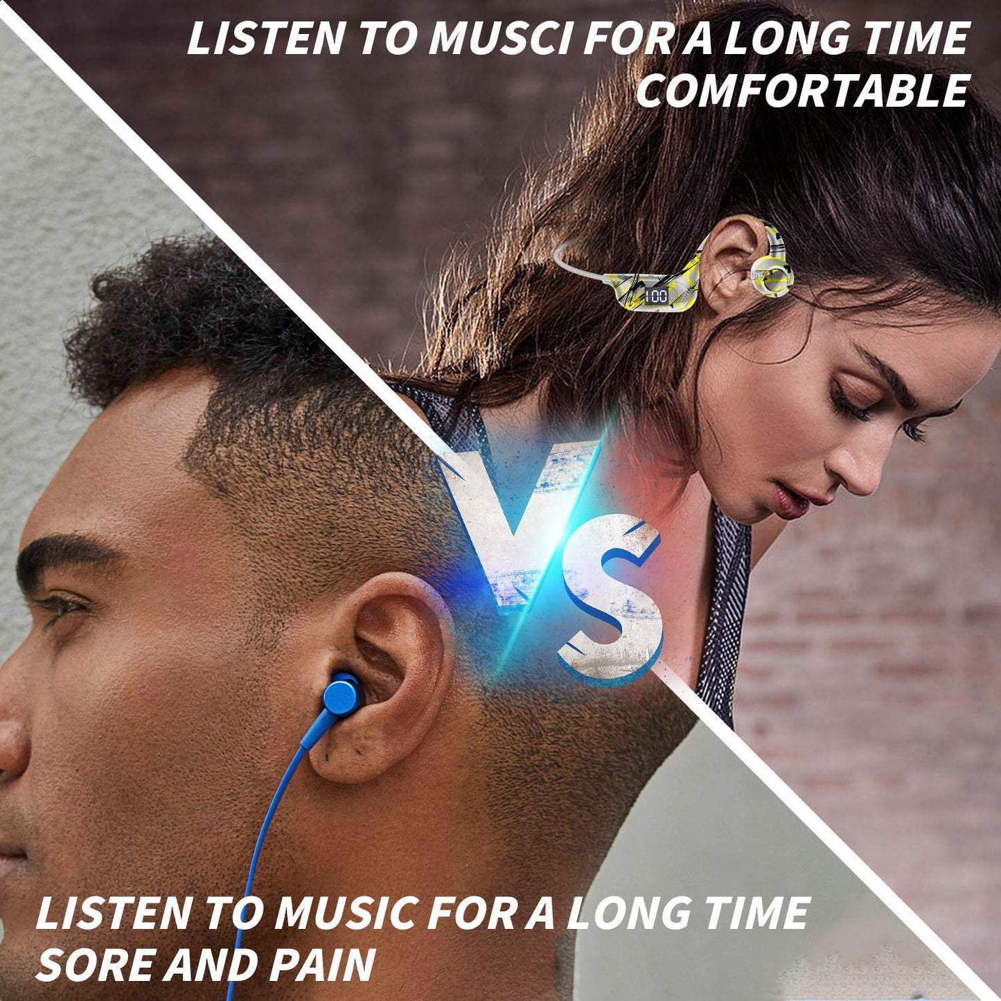 Bone Conduction Hörlurar - Trådlösa och Ergonomiska för Aktiv Livsstil