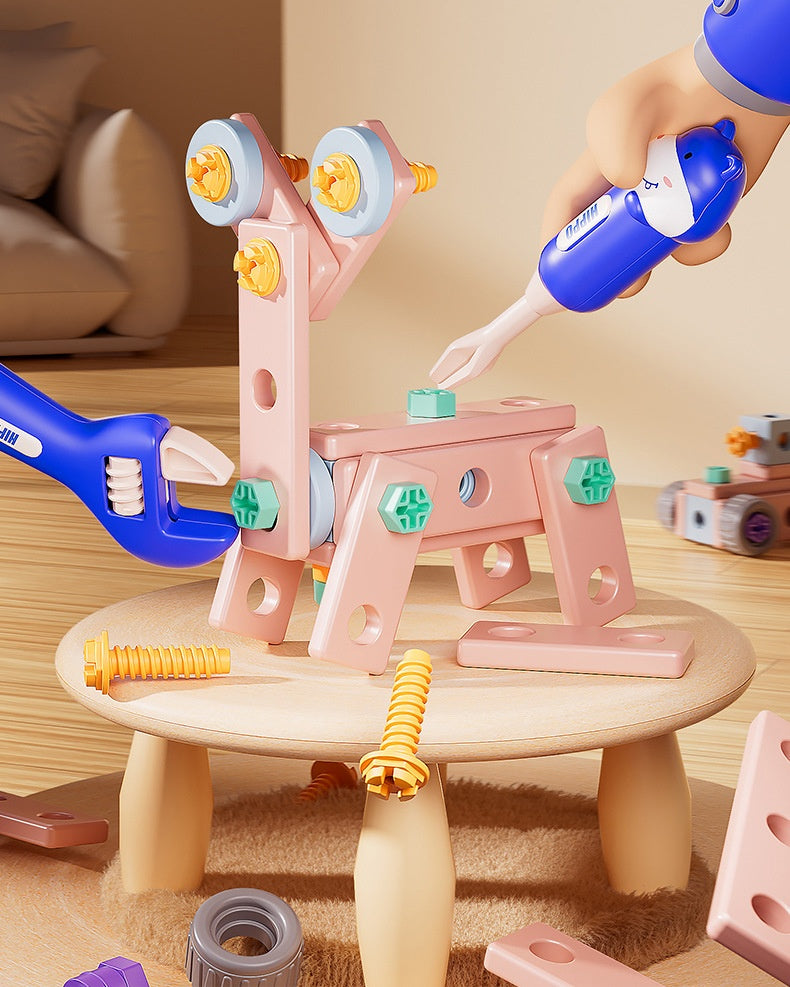 Byggleksak för barn - 103 delar med elverktyg