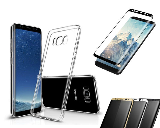 Clear TPU Case S8 Plus + Skydd i härdat glas